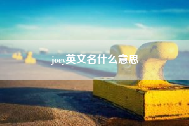 joey英文名什么意思，joey是女孩子的英文名字吗？